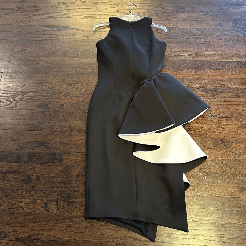 Jovani Women’s Elegant Black and White Sleeveless Dress Size 8