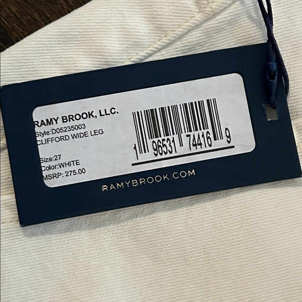 NWT Ramy Brook Women’s  White Wide Leg Jeans Size 27