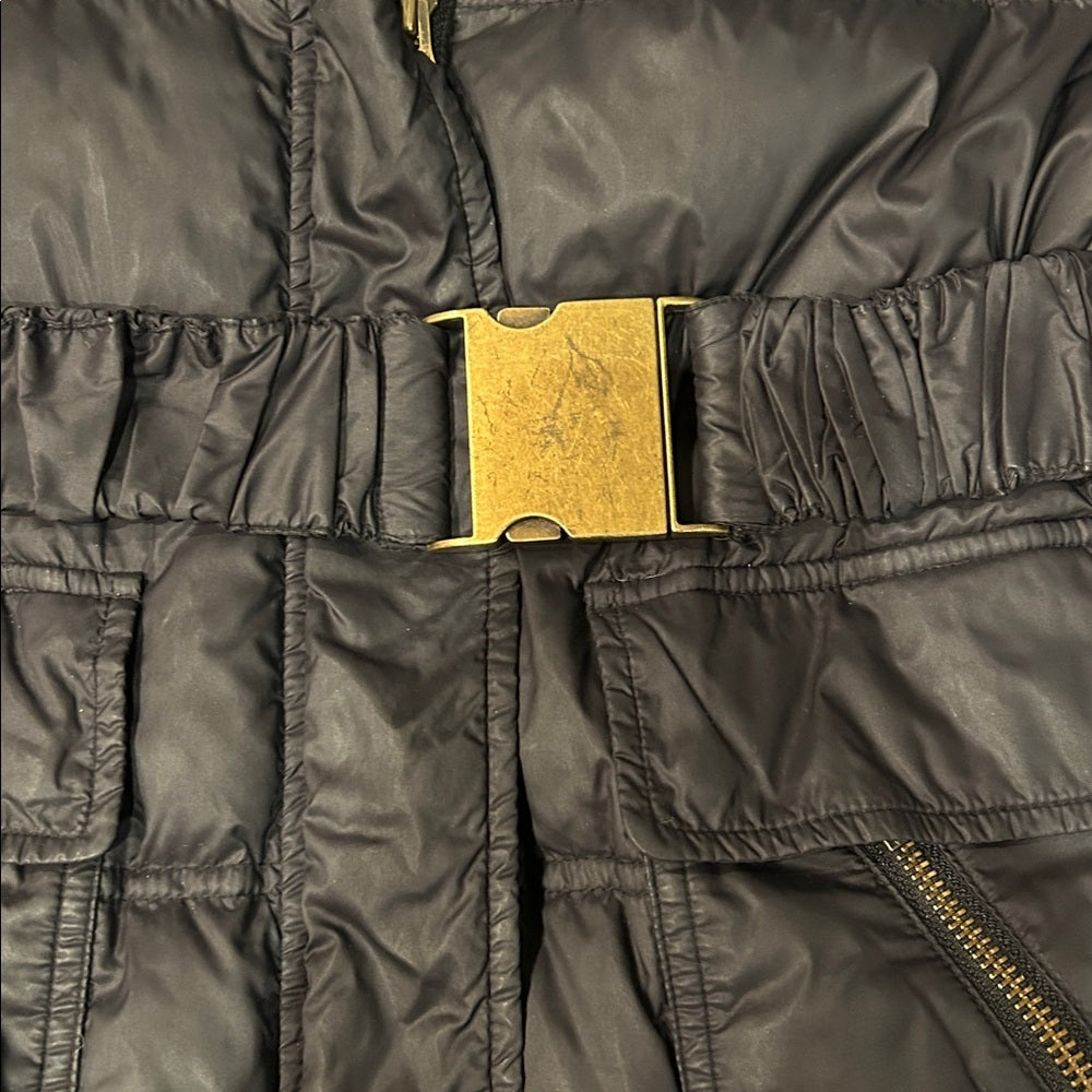NWT Sanctuary Women’s Black Puffer Jacket with Belt Size Medium