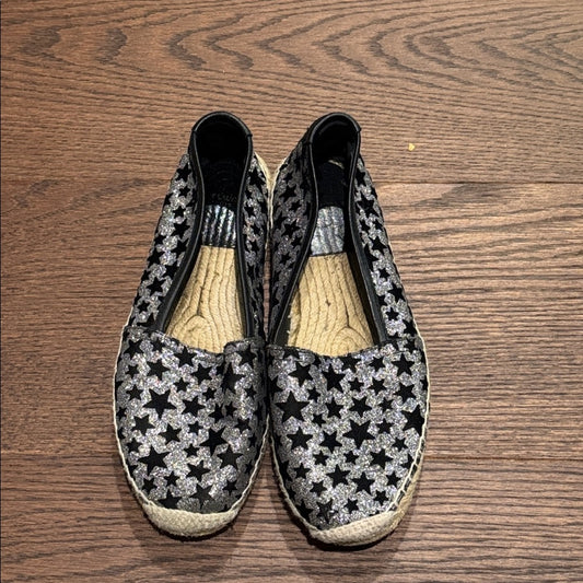 Saint Laurent Black and Silver Stars Detail Size 38.5/8.5