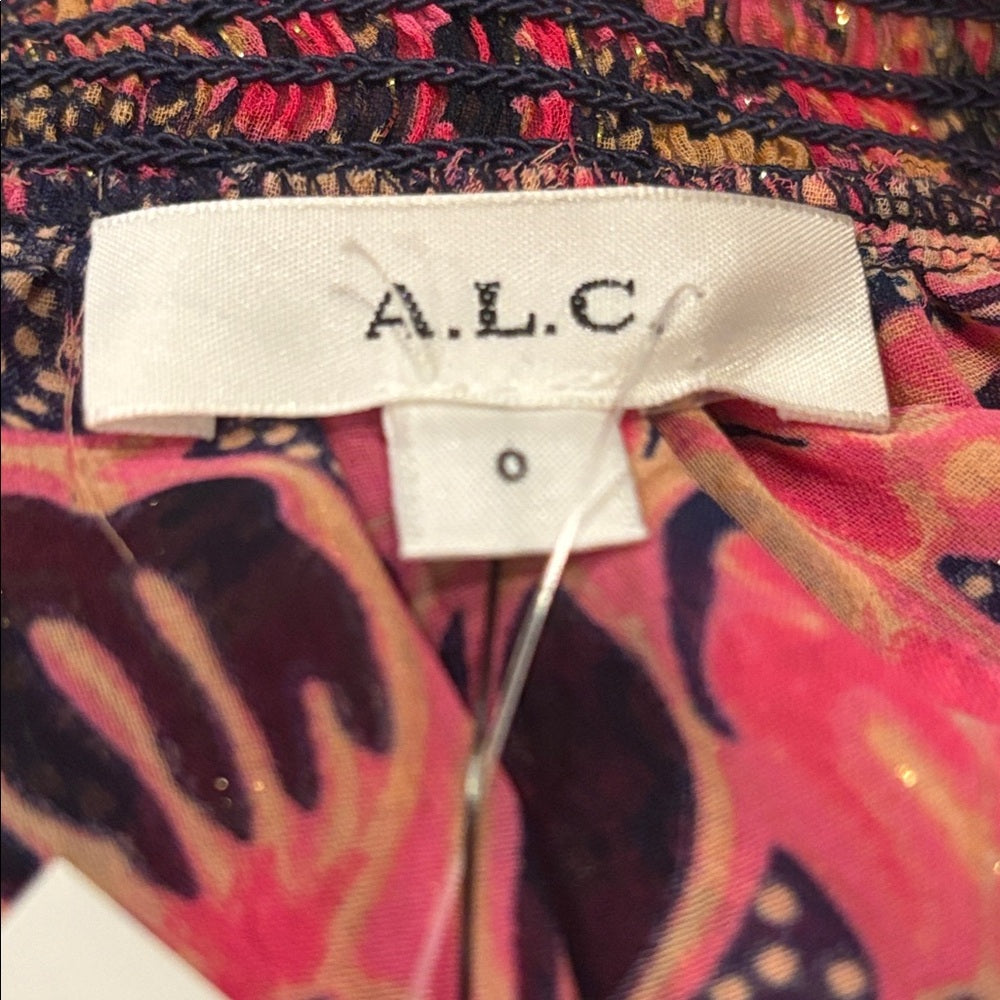 NWT A.L.C. Women’s Pink Flower Blouse Size 0