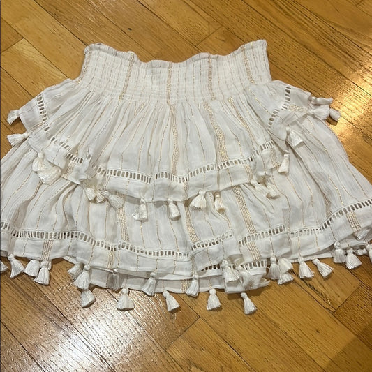 Ramy Brook Women White and Gold Skirt Size XS