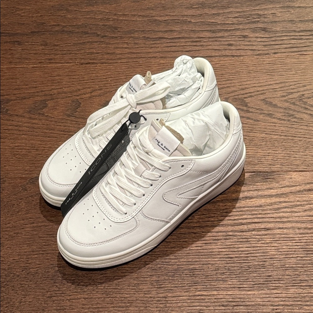 NWT Rag & Bone Retro Court White Sneakers Size 6.5