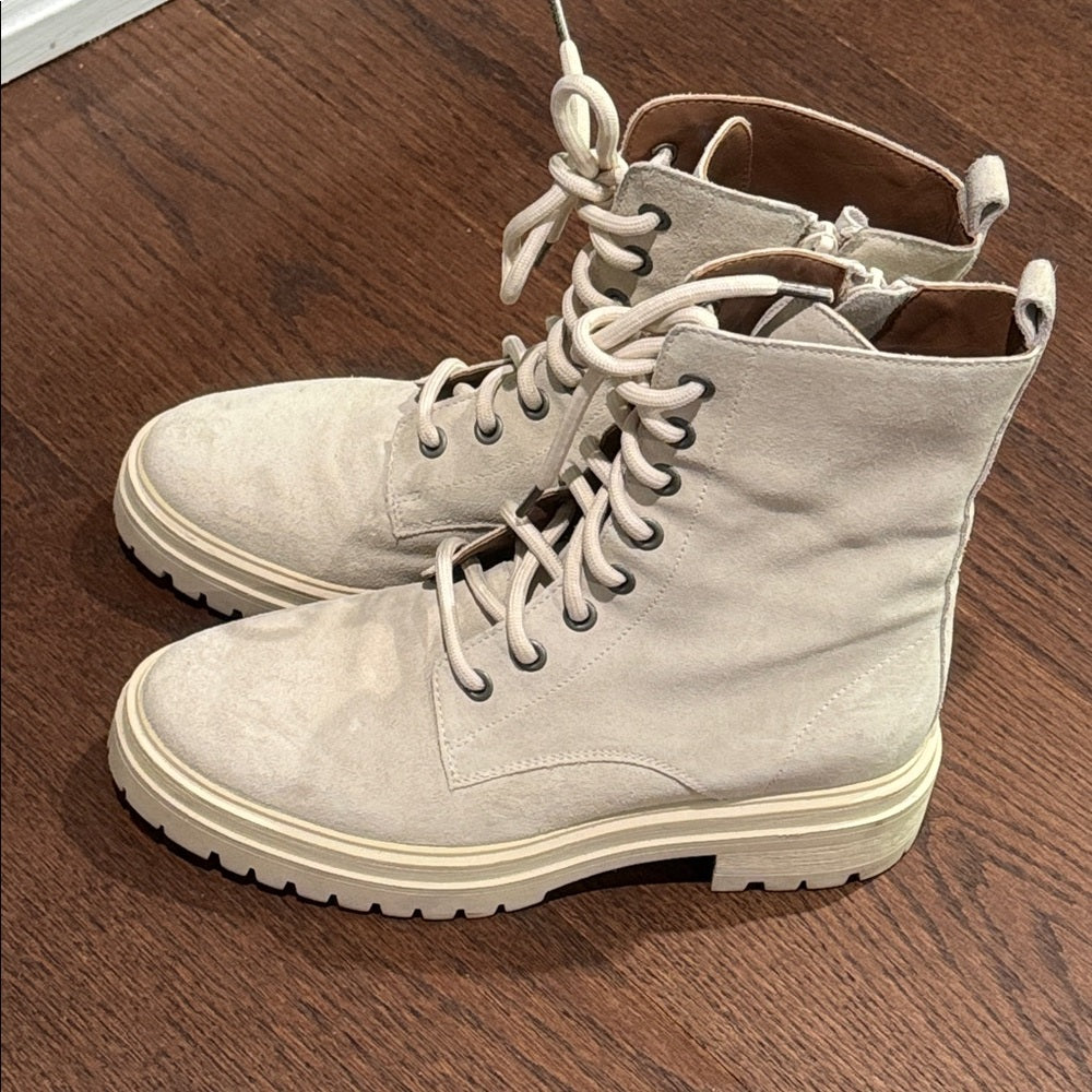 ba&sh Women’s Combat Cream Boots Size 36/6