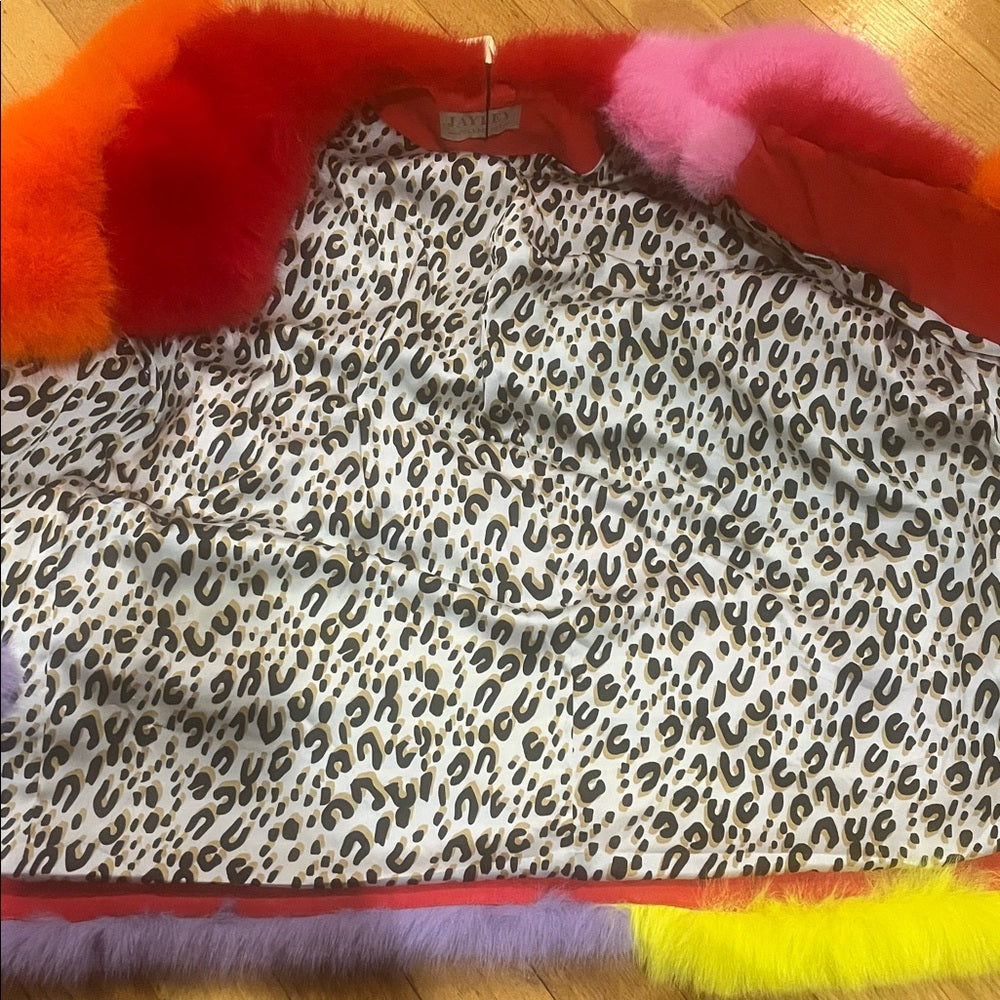 NWT Jayley Colorful Women’s Fur Jacket One Size fits all
