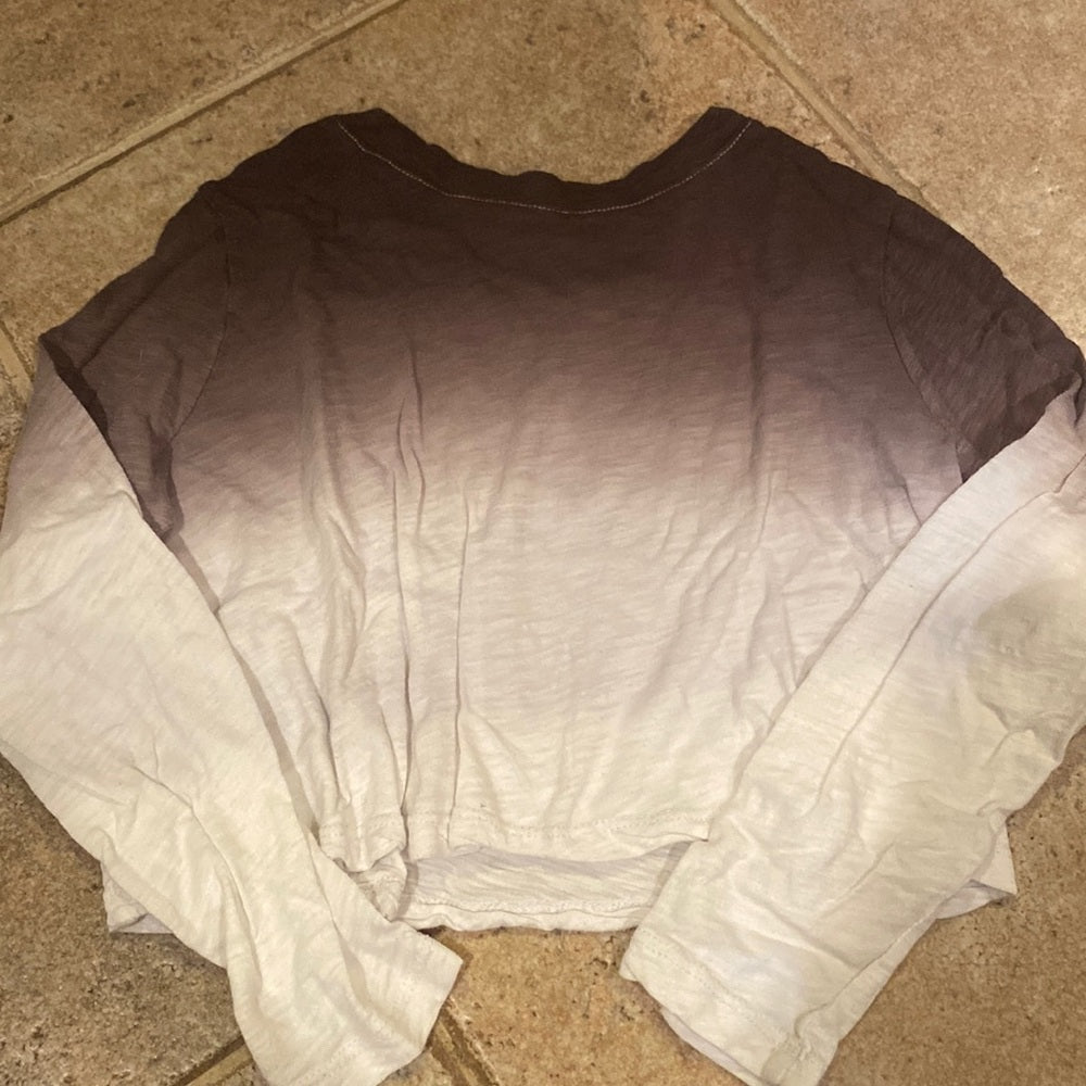 KatieJ NYC kids gray and white ombre long sleeve top size small