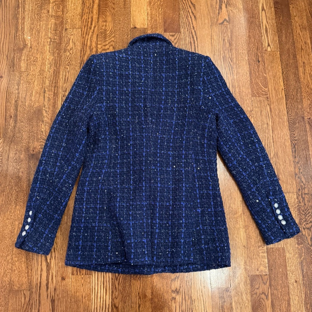 Generation Love Women's Blue Tweed Jacket Size Medium