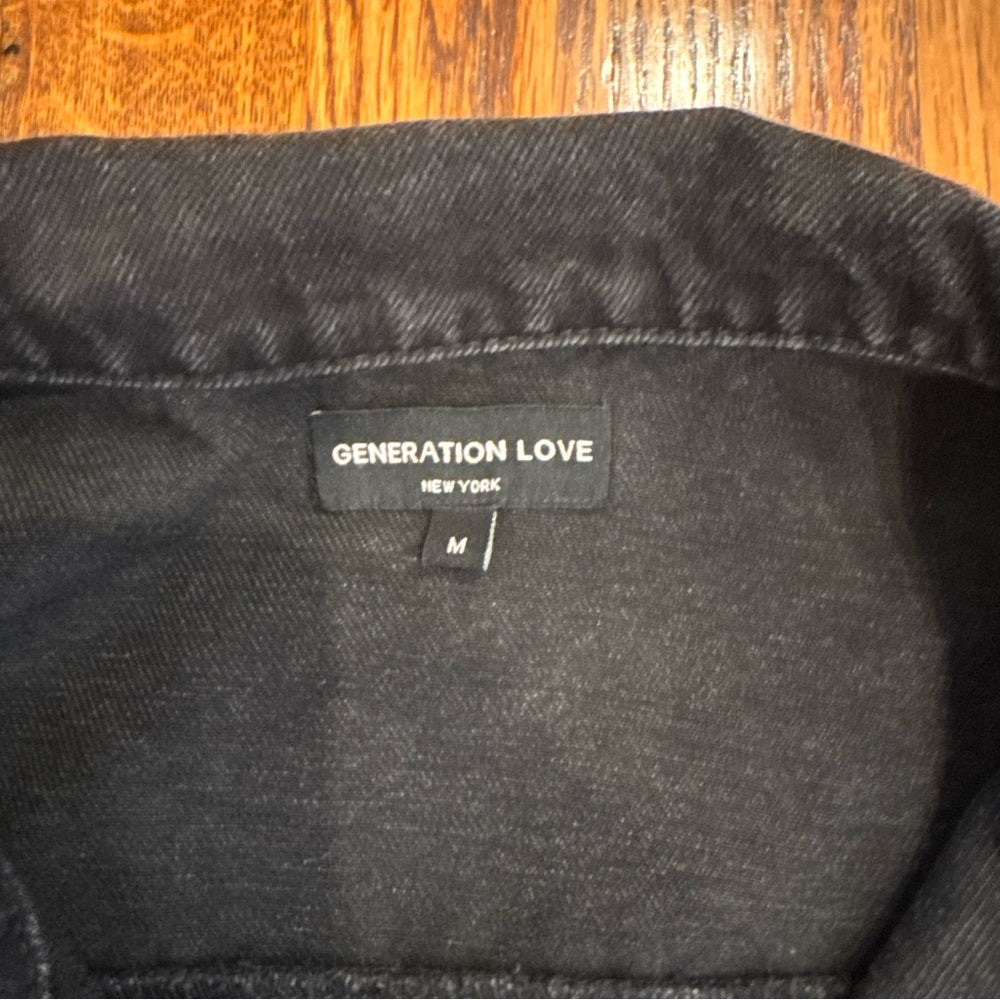 Generation Love Black Jean Jacket Size Medium
