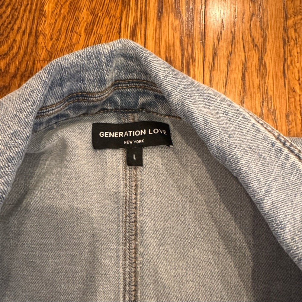 Generation Love Women's Light Blue Denim Jacket Size Large