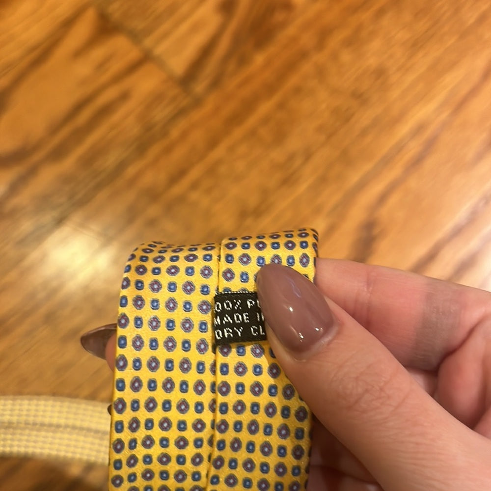 Stefano Ricci Men’s Yellow Printed Silk Tie