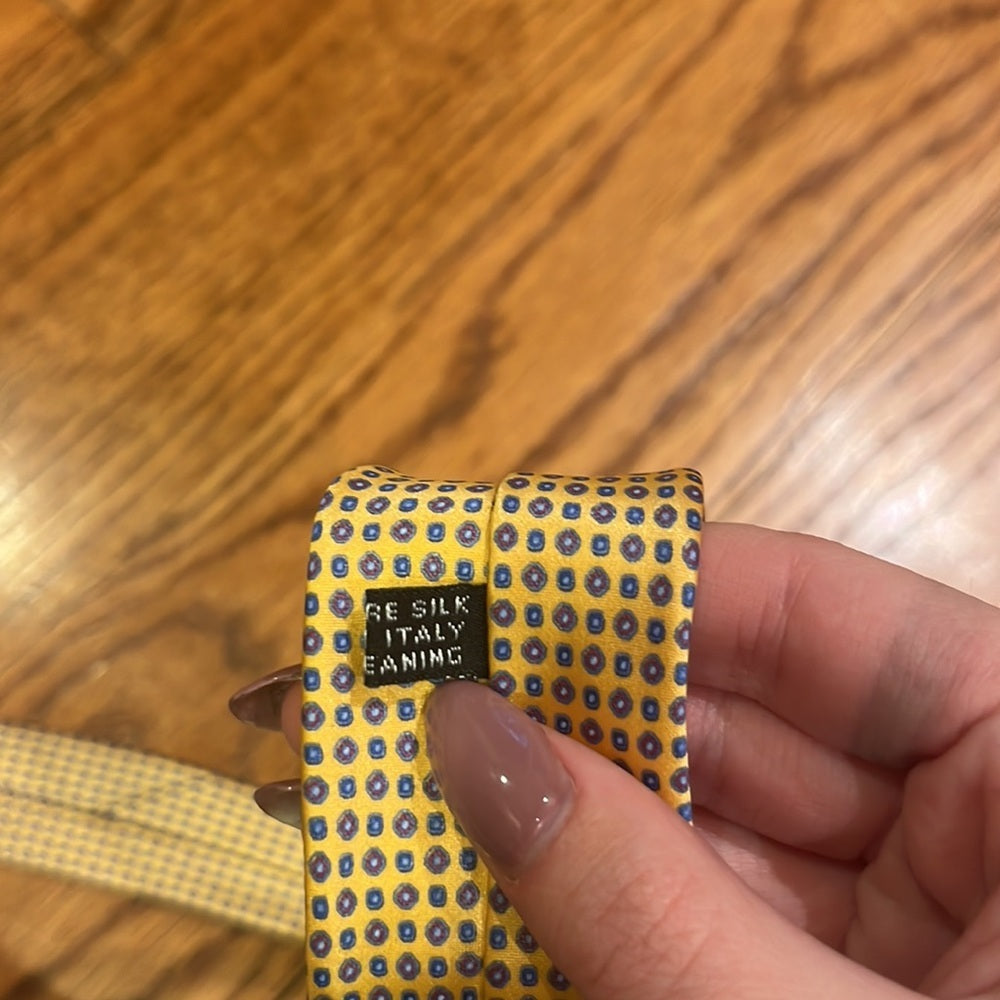 Stefano Ricci Men’s Yellow Printed Silk Tie