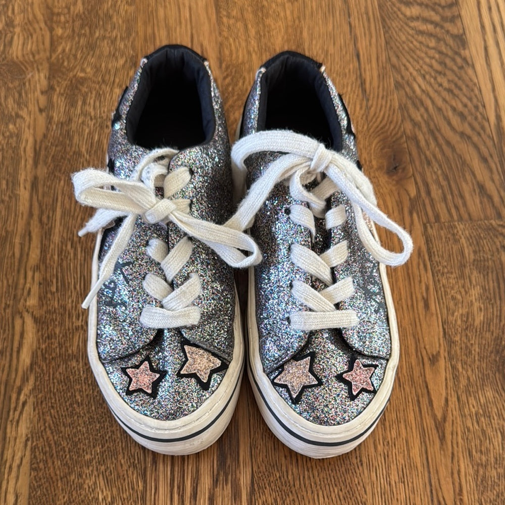 Zara Kid’s Sparkly Silver Shoes with Star Design Size 31