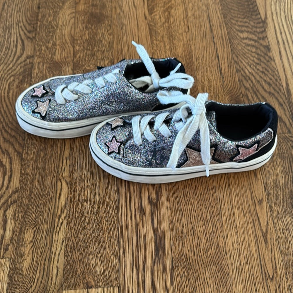 Zara Kid’s Sparkly Silver Shoes with Star Design Size 31