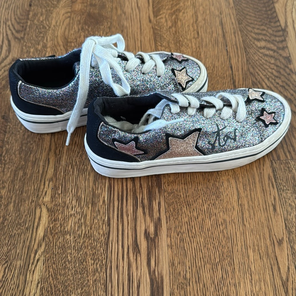 Zara Kid’s Sparkly Silver Shoes with Star Design Size 31