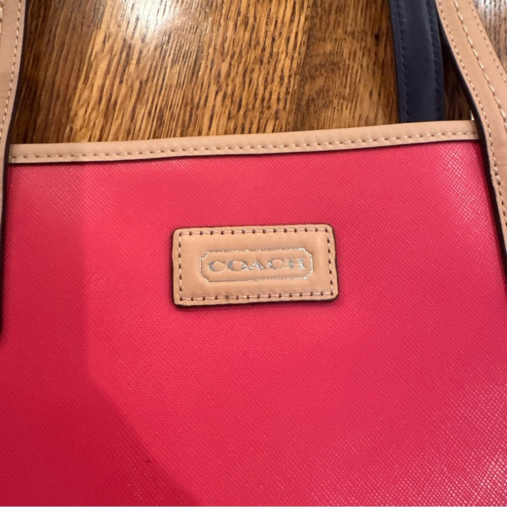 NWT Coach Pink Tote with Tan Details