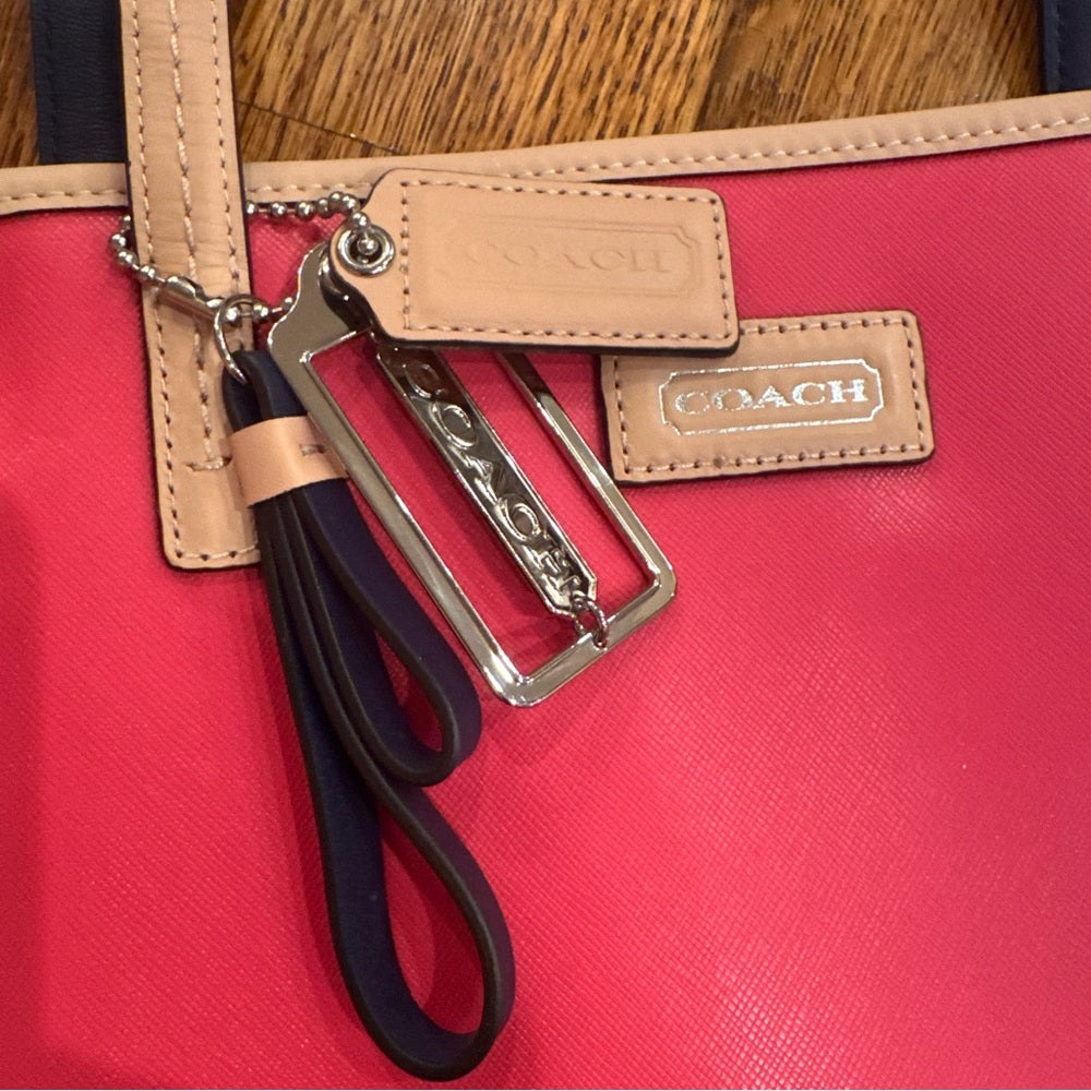 NWT Coach Pink Tote with Tan Details