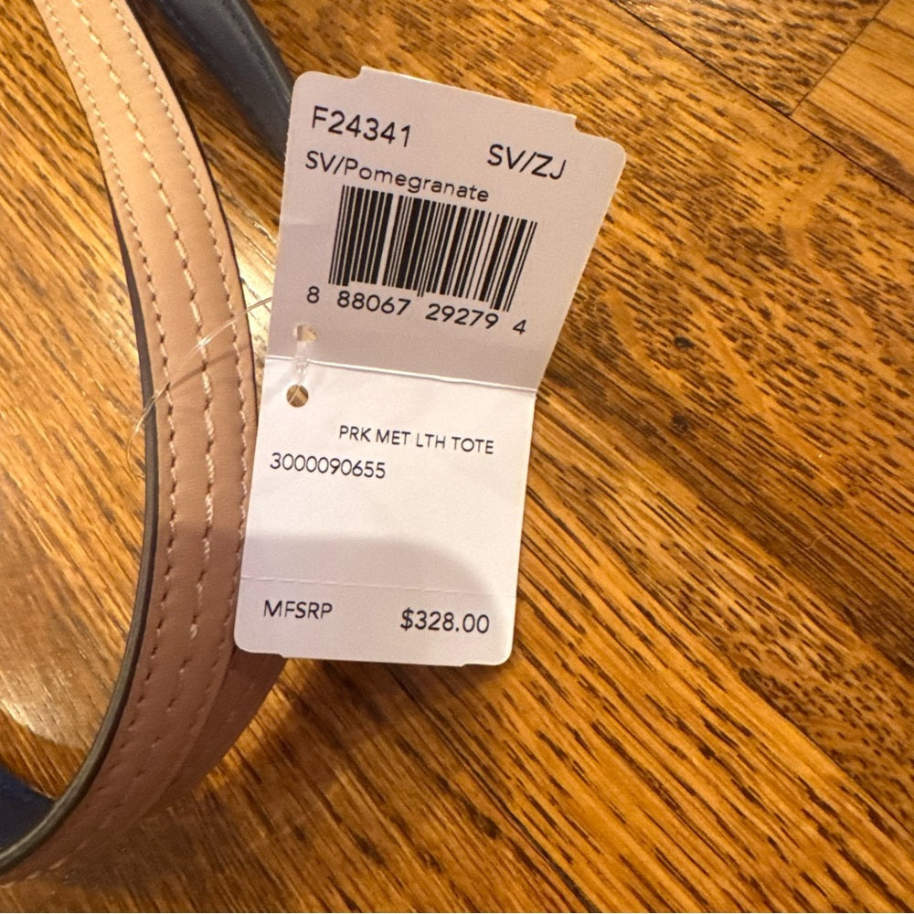 NWT Coach Pink Tote with Tan Details