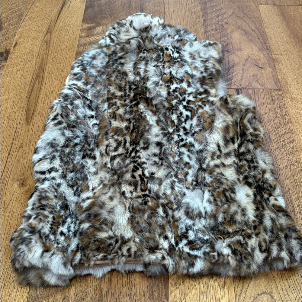 Adrienne Landau Girl’s Animal Print Fur Vest Size 6/8