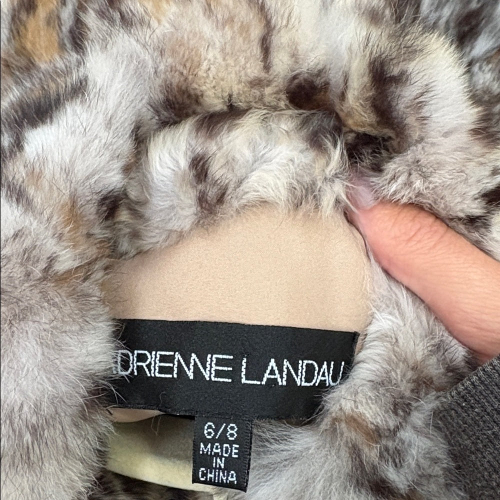 Adrienne Landau Girl’s Animal Print Fur Vest Size 6/8