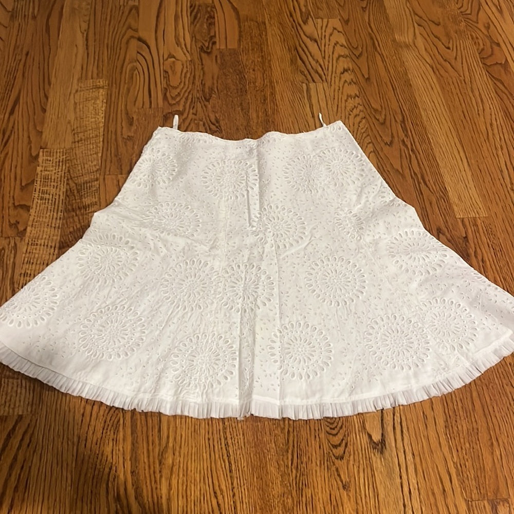 Prada Woman’a White Eyelet Skirt Size 42