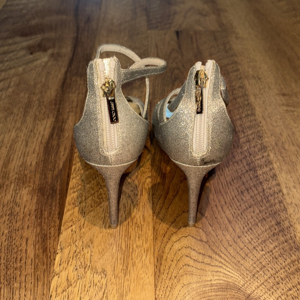 Jimmy Choo Woman’s Silver Heels Size 36.5