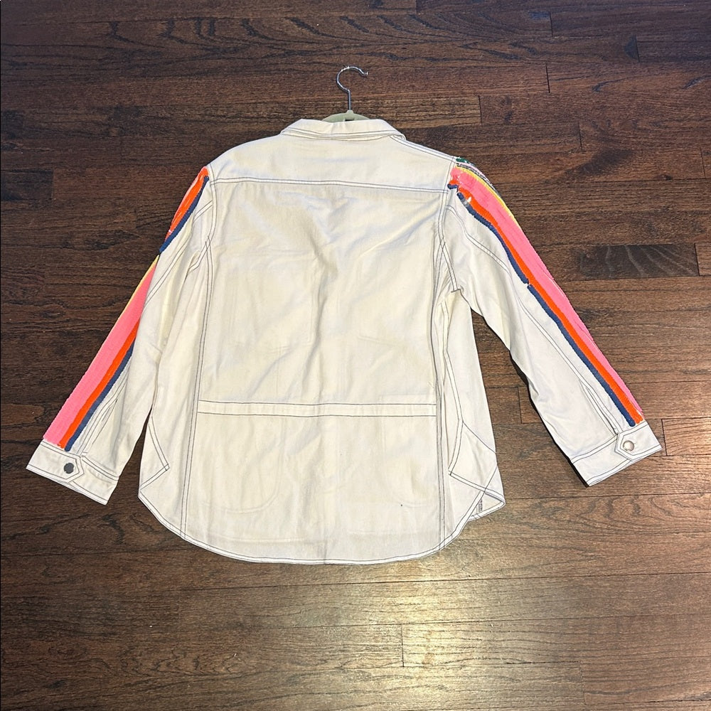 NWT Vilagallo Women’s Rainbow Sequin Sleeve Jacket Size Medium