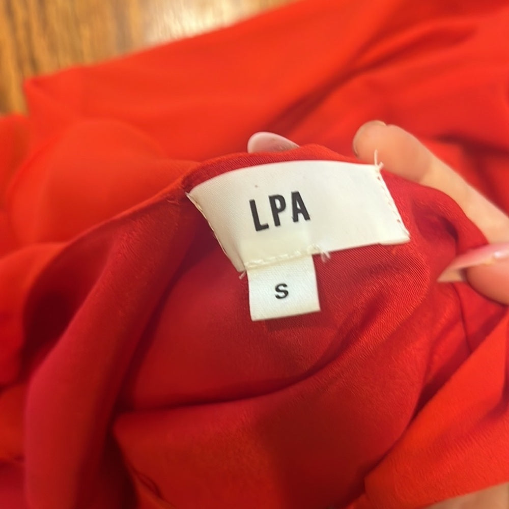 LPA Woman’s Ruffle Red Jumpsuit Size S