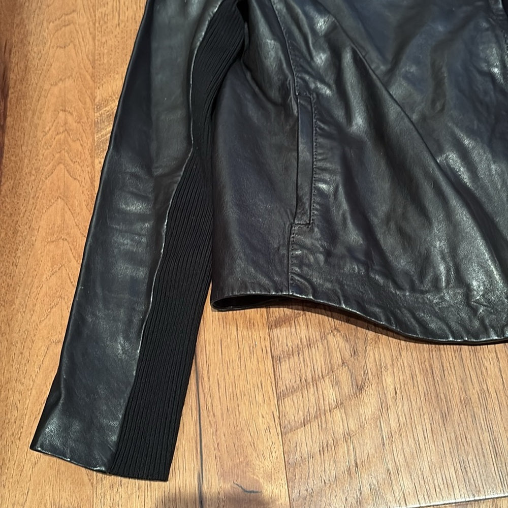 Vince Woman’s Black Leather Jacket Size S