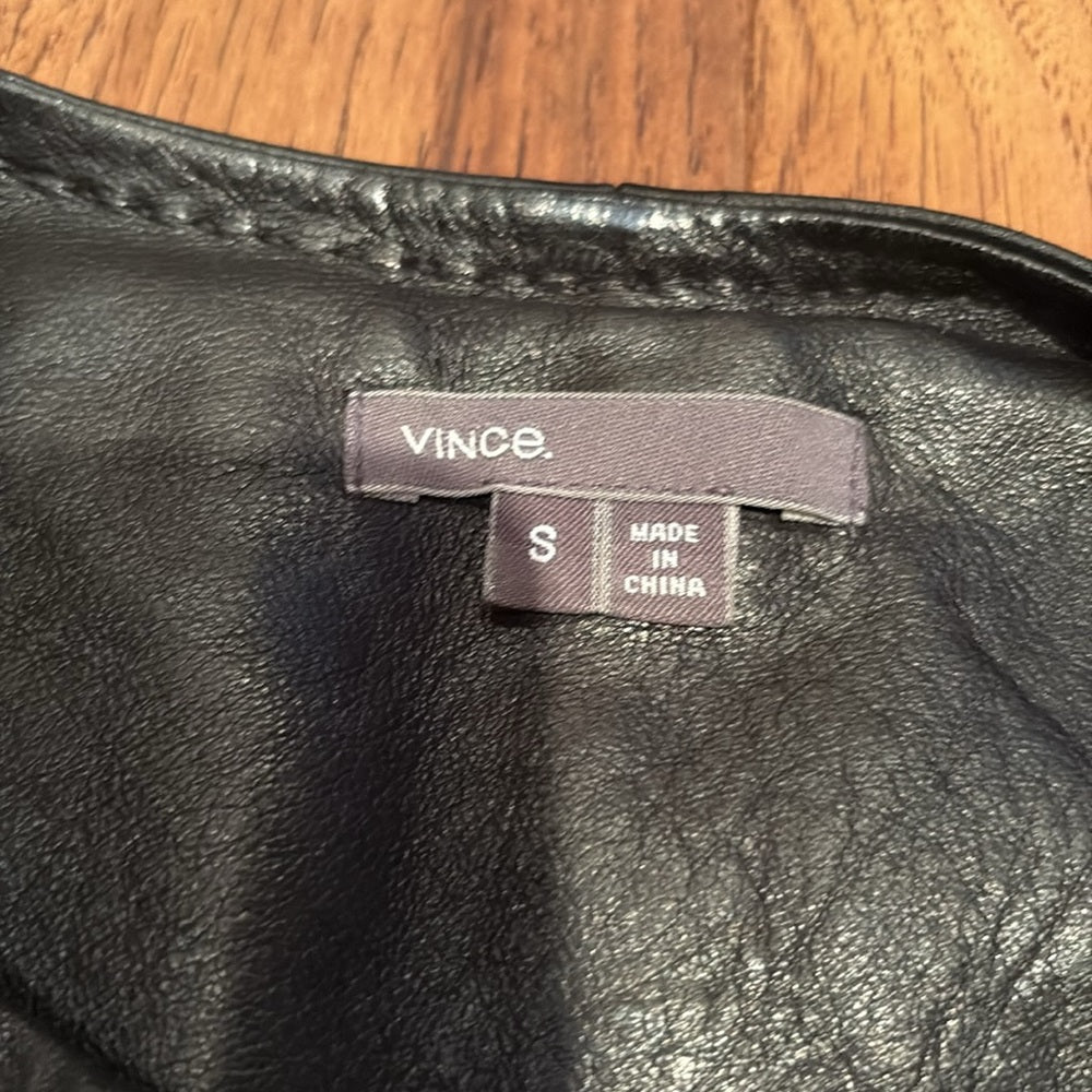 Vince Woman’s Black Leather Jacket Size S
