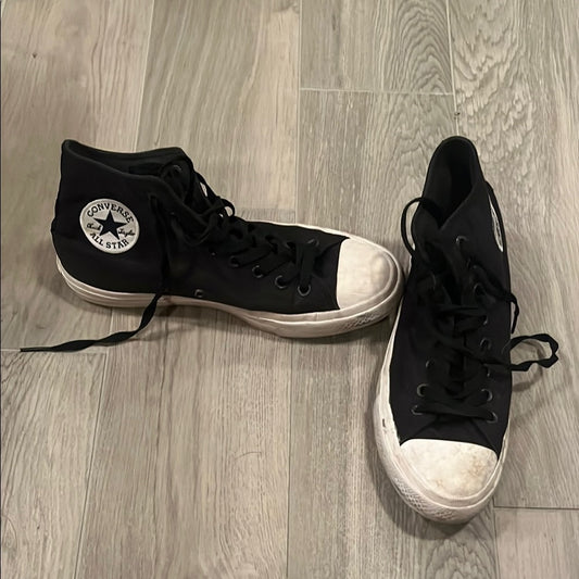Converse - Chuck Taylor Unisex Black and White Shoes Size: 8.5 Mens 10.5 Womens