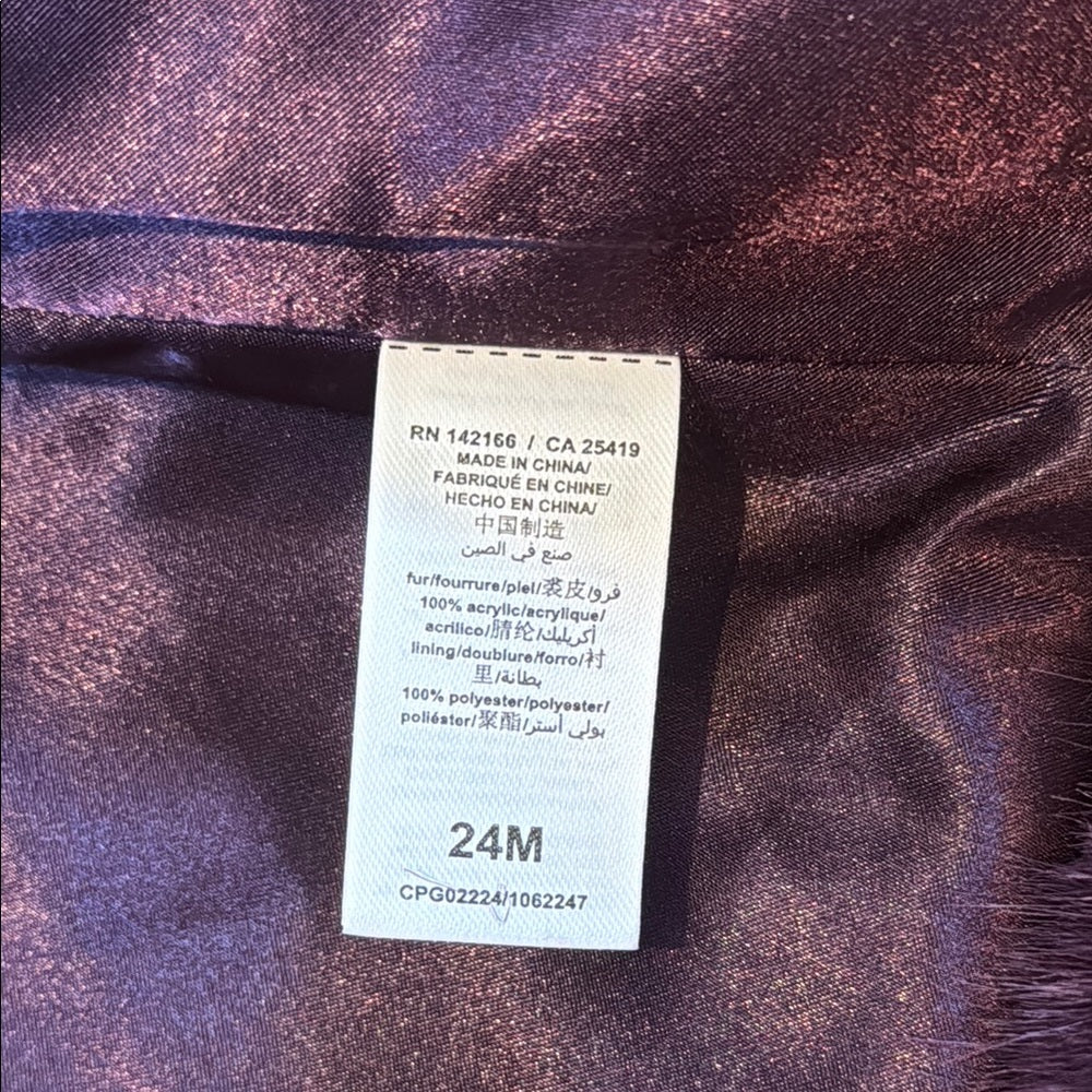 Habitual Girl Purple Faux Fur Jacket for Special Occasions Kids Size 24M