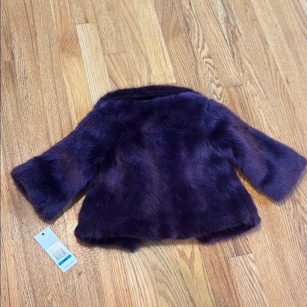 Habitual Girl Purple Faux Fur Jacket for Special Occasions Kids Size 24M