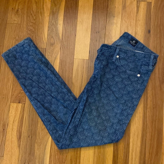 Adriano Goldschmied Women’s Blue Printed Skinny Jeans Size 26