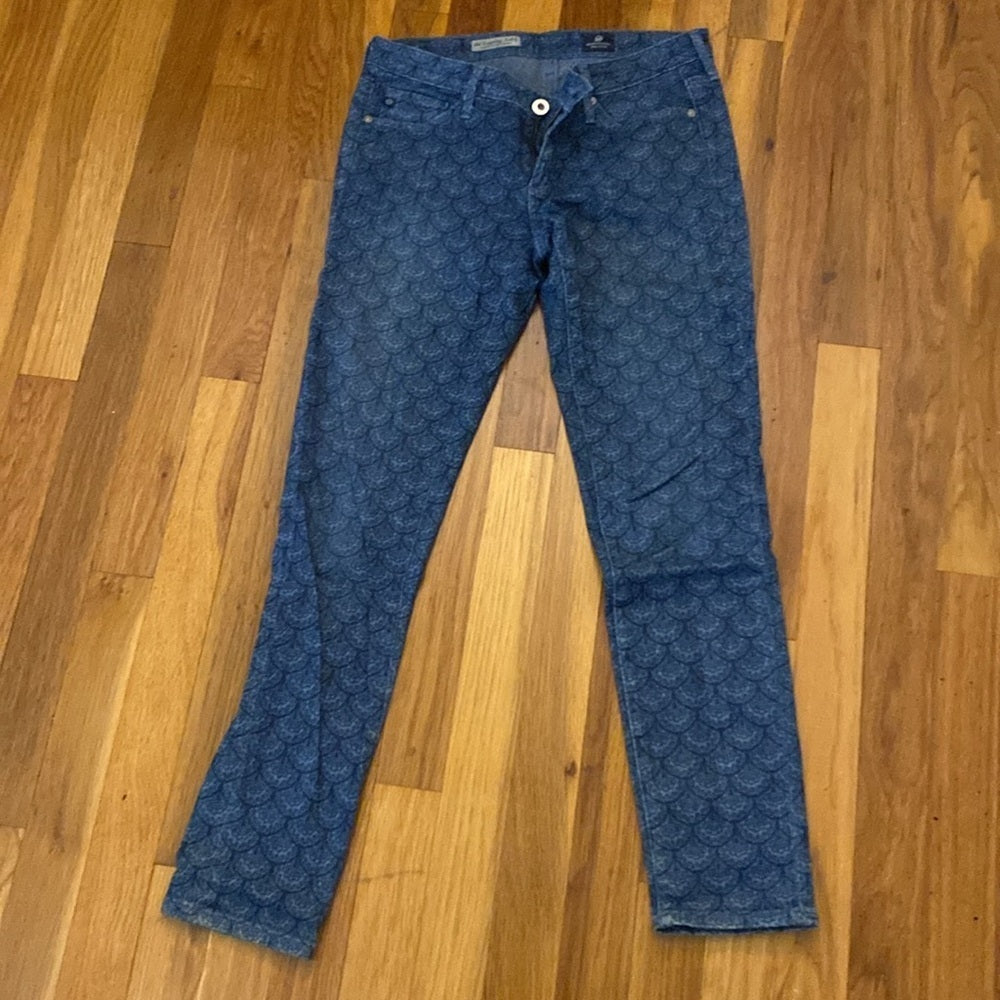 Adriano Goldschmied Women’s Blue Printed Skinny Jeans Size 26