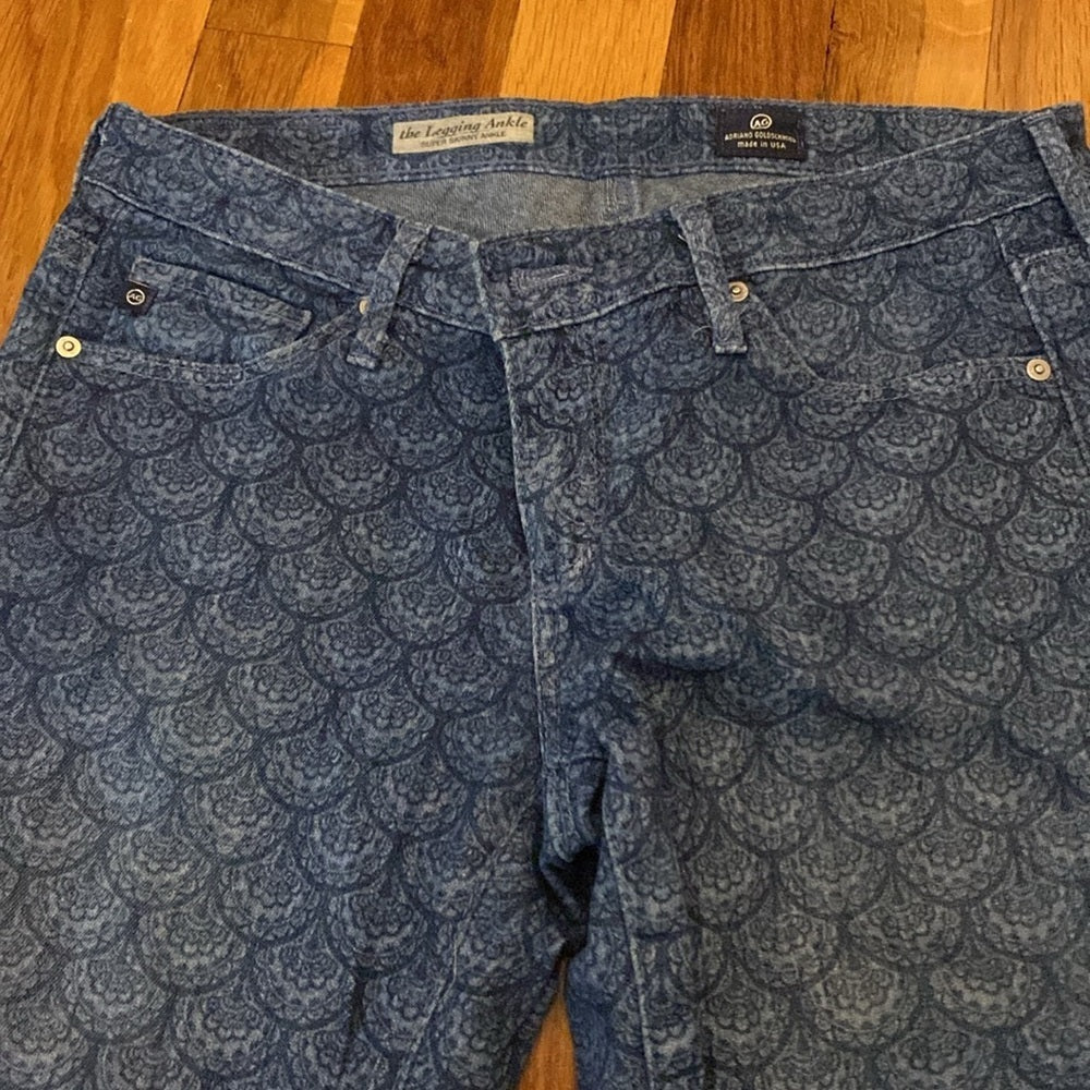 Adriano Goldschmied Women’s Blue Printed Skinny Jeans Size 26