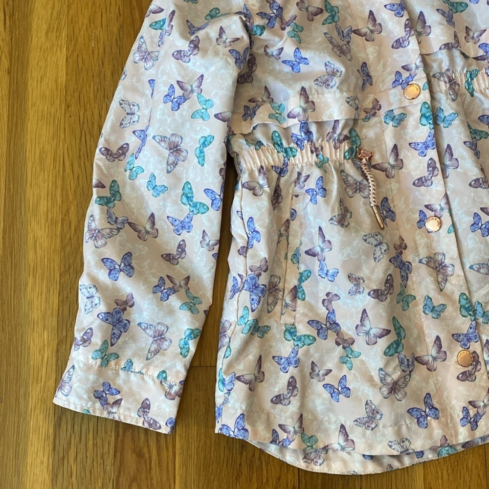 Rokka & Rolla Girls Pink Butterfly Printed Jacket Size M
