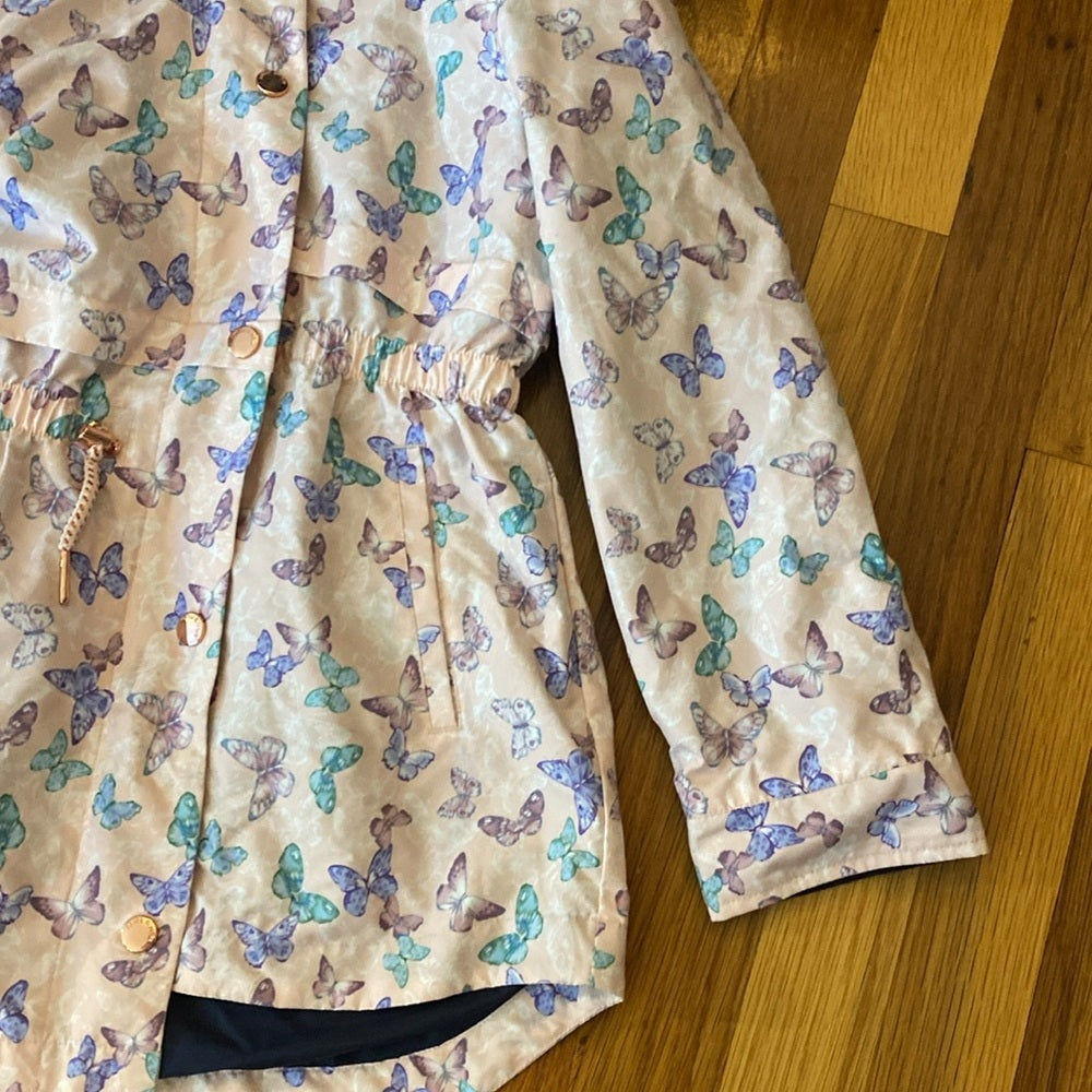 Rokka & Rolla Girls Pink Butterfly Printed Jacket Size M