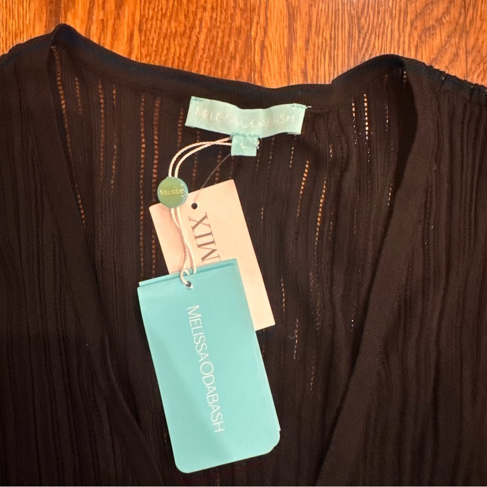 NWT Melissa Odabash Black Sleeveless Midi Dress Size Large