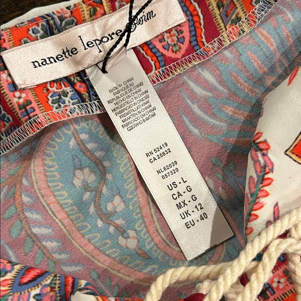 NWT Nanette Lepore Swim Women’s Bohemian Paisley Print Coverup Size Large