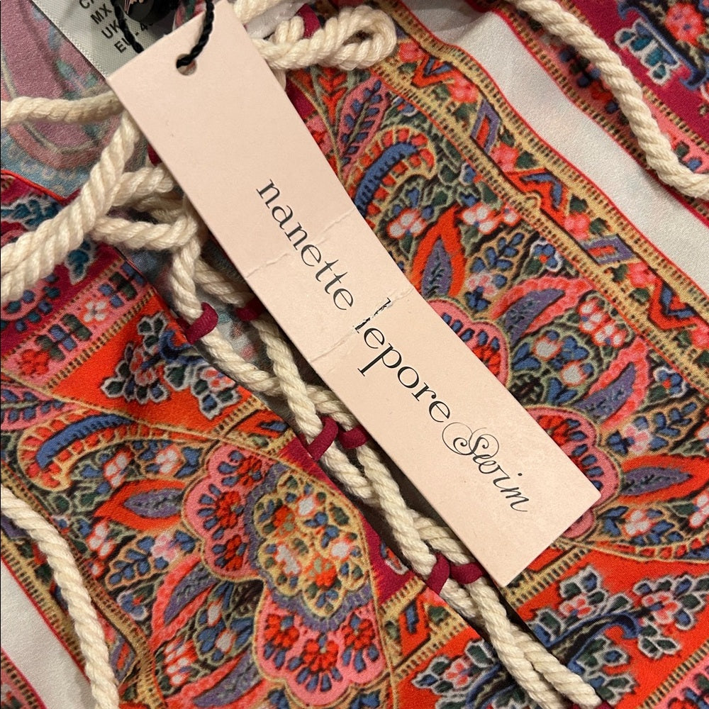 NWT Nanette Lepore Swim Women’s Bohemian Paisley Print Coverup Size Large