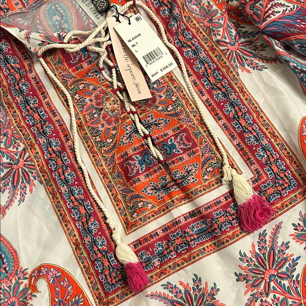 NWT Nanette Lepore Swim Women’s Bohemian Paisley Print Coverup Size Large