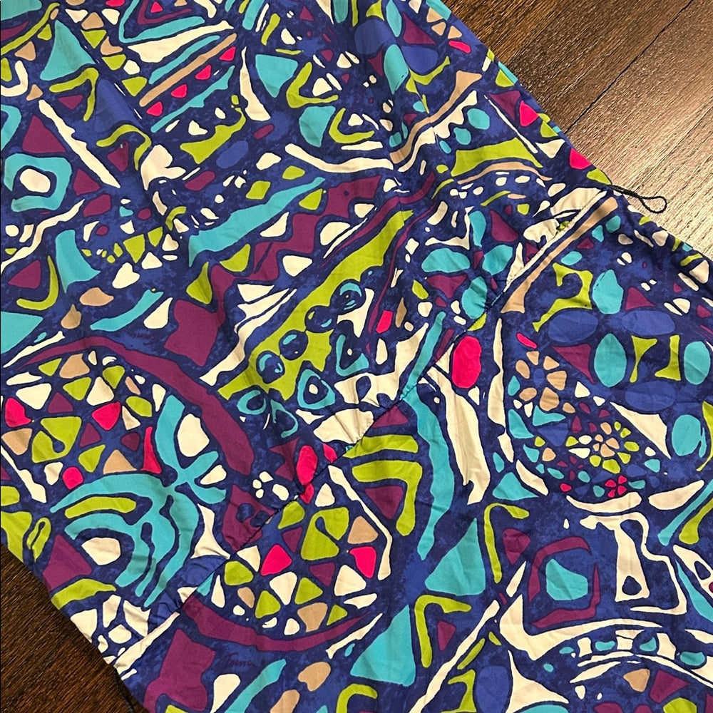 NWT Trina Turk Women’s Vibrant Geometric Print One Shoulder Cover-up Size Medium