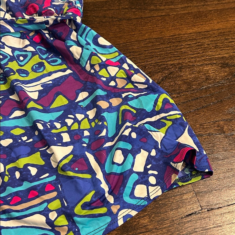 NWT Trina Turk Women’s Vibrant Geometric Print One Shoulder Cover-up Size Medium