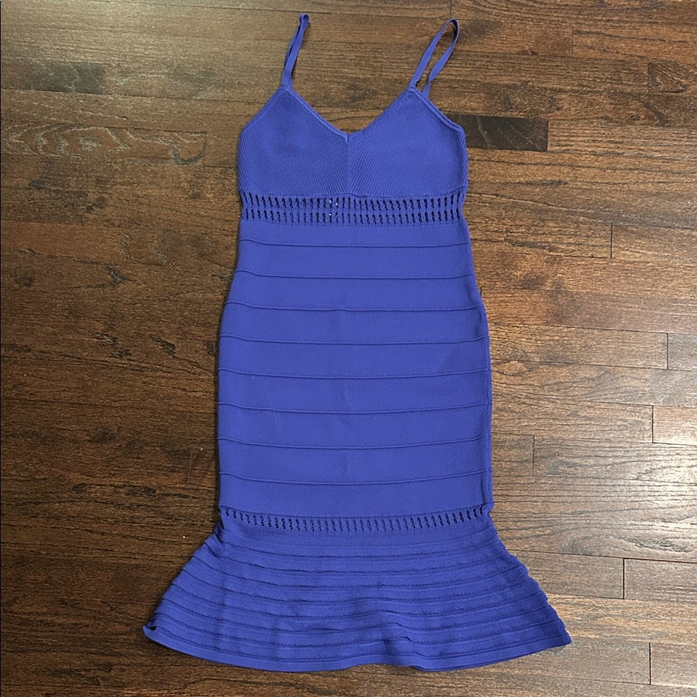 NWT Bebe Women’s Elegant Blue Sleeveless Dress Size Large