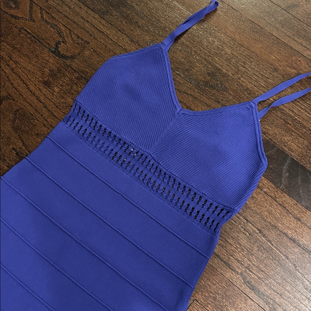 NWT Bebe Women’s Elegant Blue Sleeveless Dress Size Large