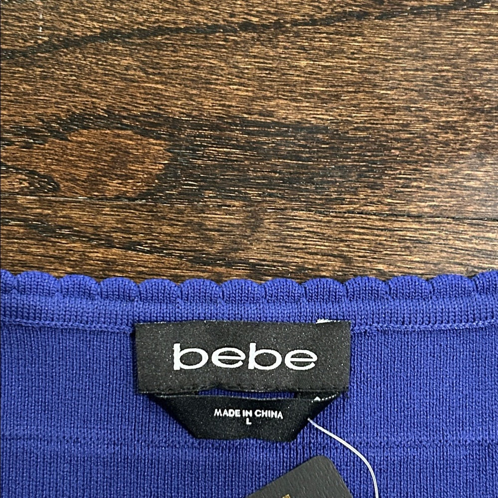 NWT Bebe Women’s Elegant Blue Sleeveless Dress Size Large