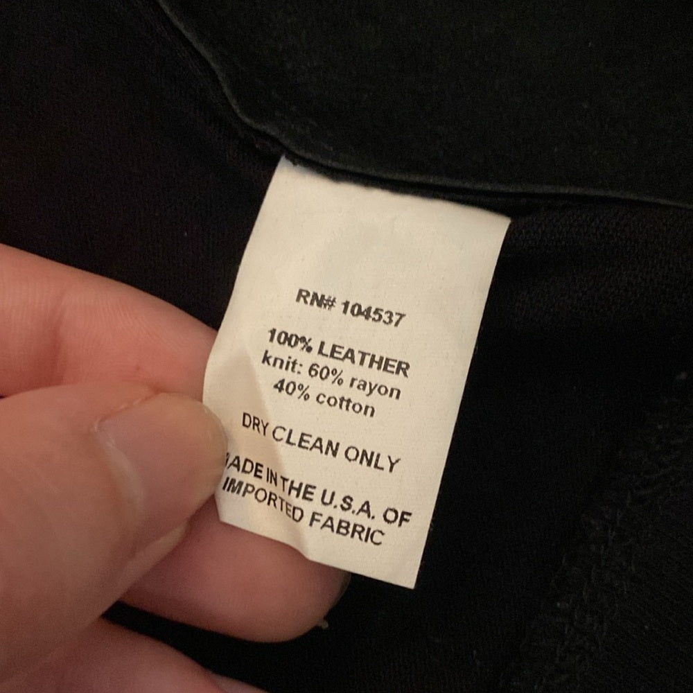 Burning Torch Women’s Black Jacket With Leather Front Size P