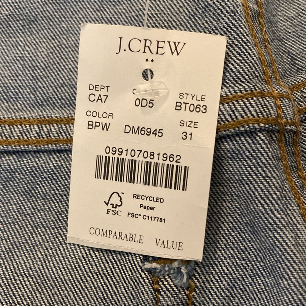 NWT J. Crew Women’s Blue Wide Leg Jeans Size 31