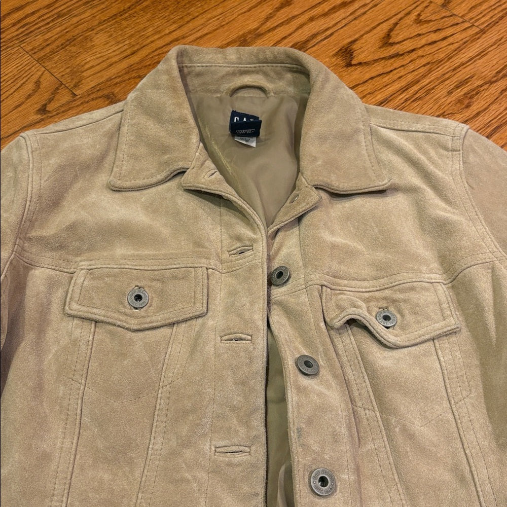 Gap Tan Leather Suede Women's Jacket Size XS