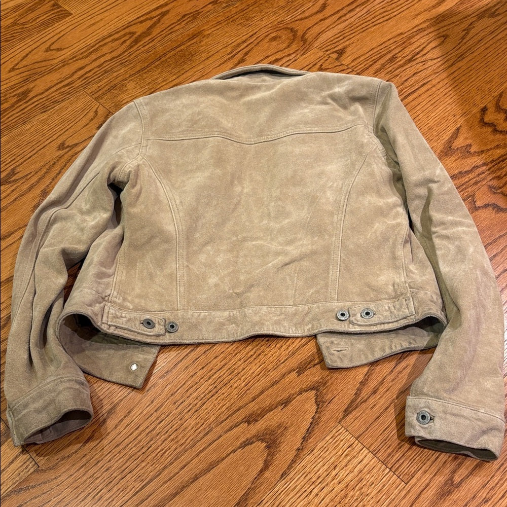 Gap Tan Leather Suede Women's Jacket Size XS